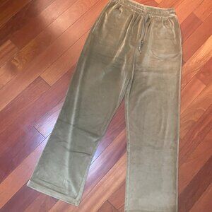 Double Zero velvet Sweatpants size Small Green Flared leg